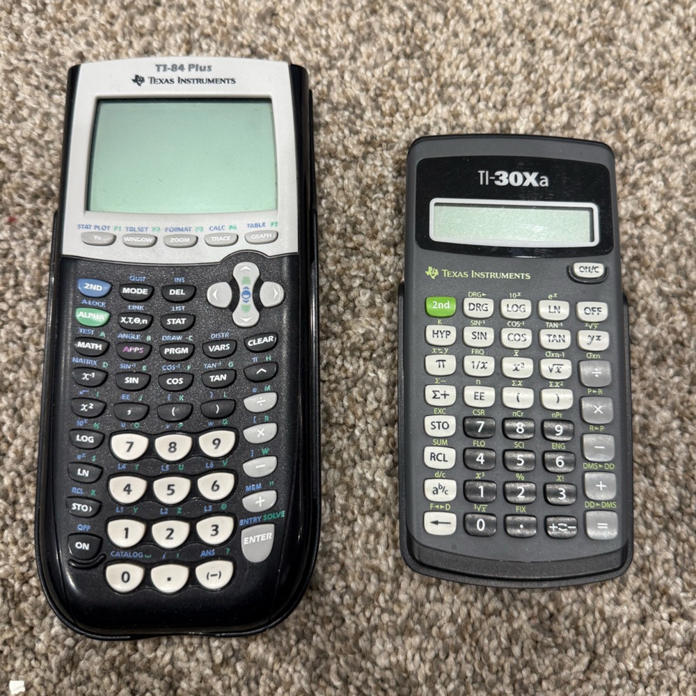 Texas Instruments Black and Gray Calculators